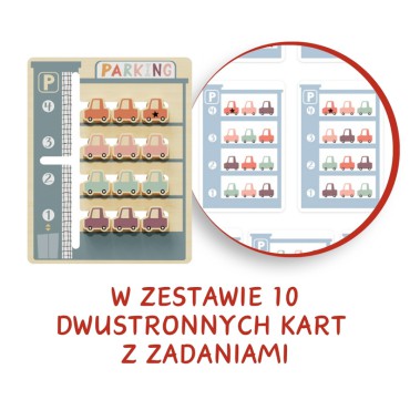 Parking - zabawka logiczna z kartami zadań – układanka dla dzieci 36 mies.+ Topbright - 5