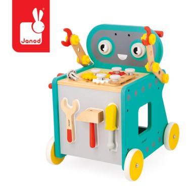 Wózek warsztat magnetyczny z narzedziami Robot Brico Kids 18m+ Janod - 3