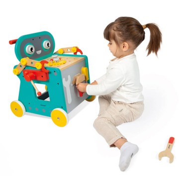 Wózek warsztat magnetyczny z narzedziami Robot Brico Kids 18m+ Janod - 1