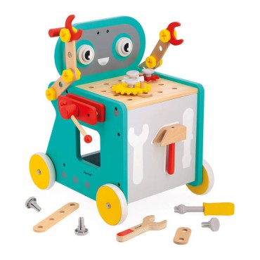 Wózek warsztat magnetyczny z narzedziami Robot Brico Kids 18m+ Janod - 7