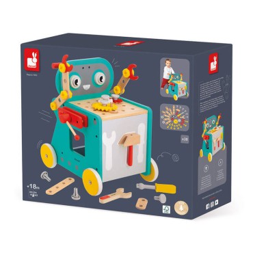 Wózek warsztat magnetyczny z narzedziami Robot Brico Kids 18m+ Janod - 17