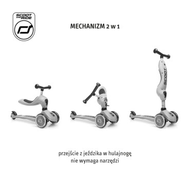 Highwaykick 1 Push and Go Jeździk i hulajnoga z rączką do prowadzenia 1-5 lat Steel Scootandride - 24