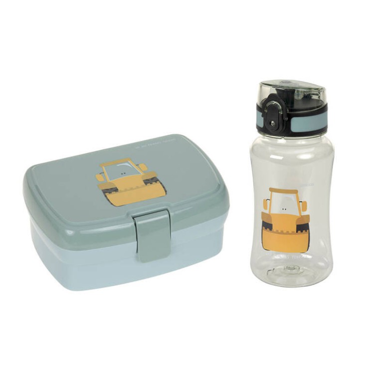 Zestaw na lunch Lunchbox + Tritanowa butelka - bidon 460 ml Tiny Drivers Spychacz Lassig - 12 Zestaw na lunch Lunchbox + Tritanowa butelka - bidon 460 ml Tiny Drivers Spychacz Lassig - 12