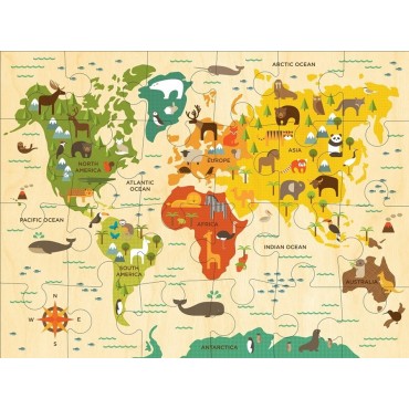 Puzzle Podłogowe Mapa Świata Petit Collage