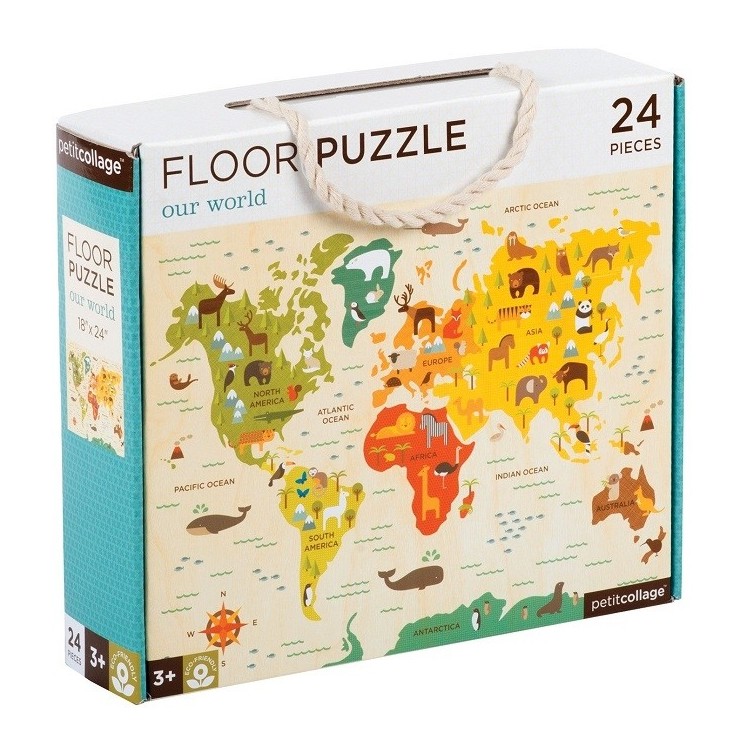 Puzzle Podłogowe Mapa Świata Petit Collage