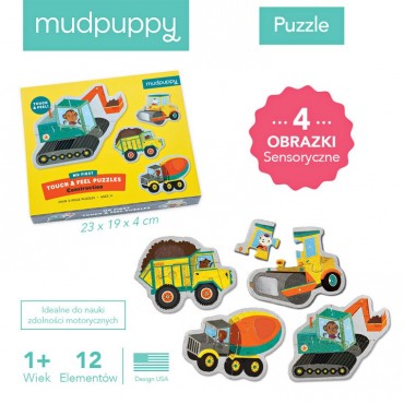 Puzzle sensoryczne Pojazdy na budowie 1+ Mudpuppy