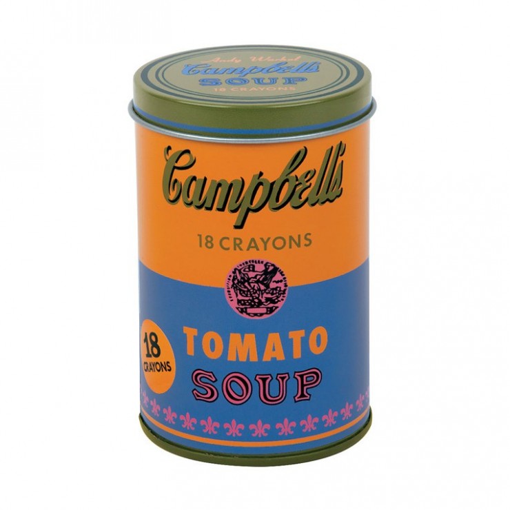 Kredki świecowe Andy Warhol 18 szt. w pomarańczowej puszce Mudpuppy