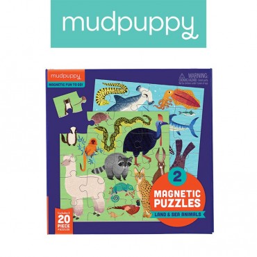 Puzzle magnetyczne Zwierzęta lądowe i wodne 4+ Mudpuppy