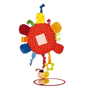 Aktywizujące lusterko Kwiat z gryzakiem, grzechotką, piszczałką, wibracją i szeleszczącą folią 3m+ PlayQ SIGIKID