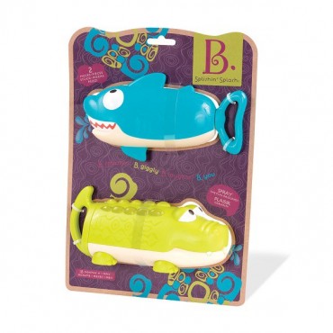 Splishin’ Splash – zestaw dwóch sikawek – Rekin i Krokodyl B.Toys