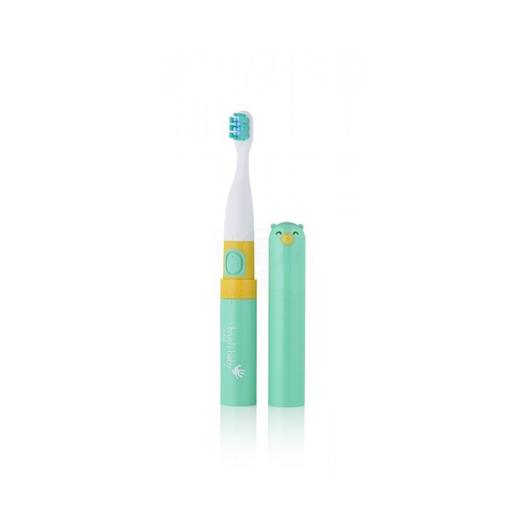Go-KIDZ Electric Travel Toothbrush podróżna szczoteczka soniczna z naklejkami dla dzieci zielona Brush-Baby
