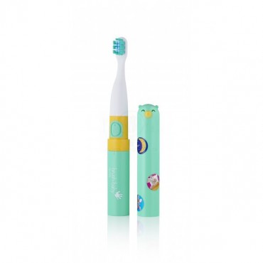 Go-KIDZ Electric Travel Toothbrush podróżna szczoteczka soniczna z naklejkami dla dzieci zielona Brush-Baby