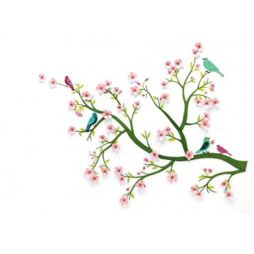 Naklejka 3D Kwitnące Drzewo Wiśni Djeco