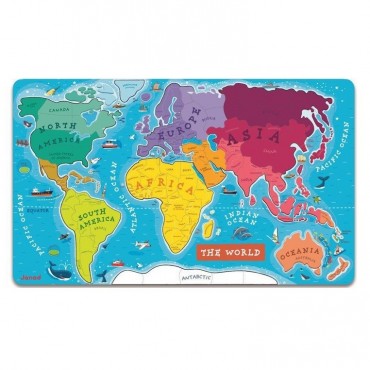 Puzzle magnetyczne Mapa świata Janod