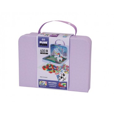 Plus Plus Mini 400 - kartonowa walizka fioletowa
