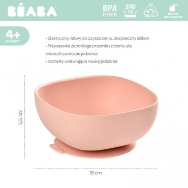 Beaba Silikonowa miseczka z przyssawką pink - 5