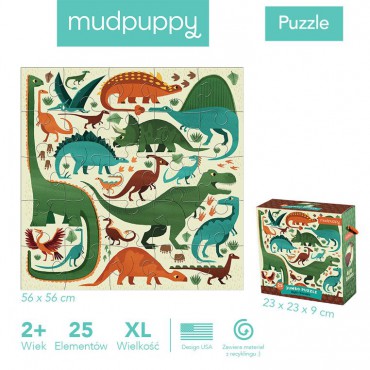 Mudpuppy Puzzle podłogowe Jumbo Potężne dinozaury 25 elementów 2+ - 3