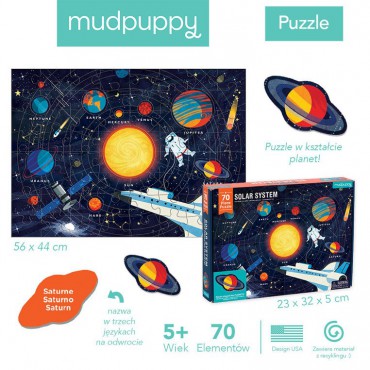 Mudpuppy Puzzle Układ Słoneczny z elementami w kształcie planet 5+ - 2