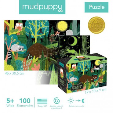 Mudpuppy Puzzle świecące w ciemności W lesie 100 elementów 5+ - 5