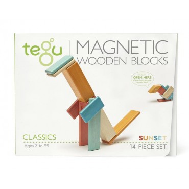 Drewniane klocki magnetyczne Classics zestaw 14szt Sunset Tegu