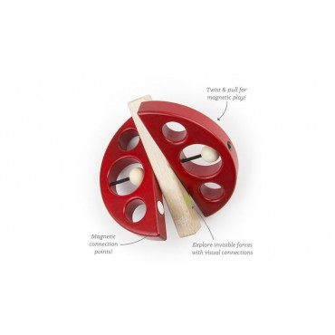 Drewniane klocki magnetyczne BABY & TODDLER Swivel Bug Red Tegu