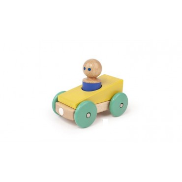 Drewniane klocki magnetyczne BABY & TODDLER Magnetic Racer Yellow Tegu
