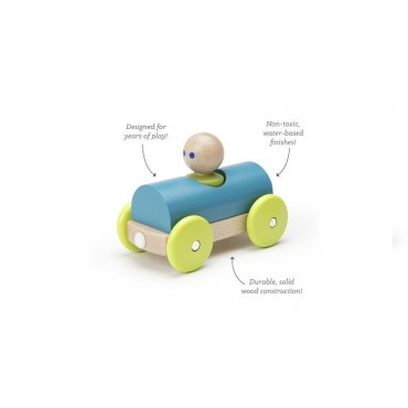 Drewniane klocki magnetyczne BABY & TODDLER Magnetic Racer Teal Tegu