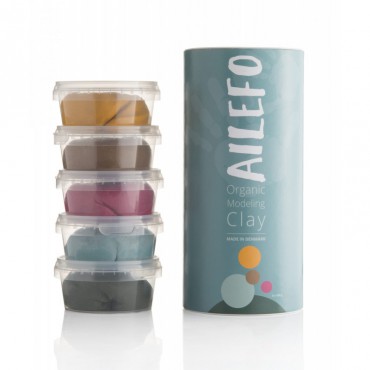 Ailefo, Organiczna Ciastolina, duża tuba, 5 kolorów po 160g