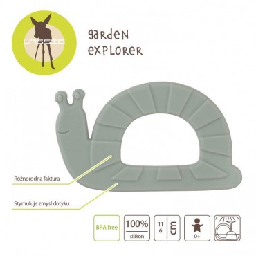 Silikonowy gryzak 0 m+ Garden Explorer Ślimak Lassig