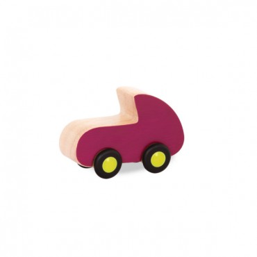 Free Wheee-lees – drewniane mini autko wyścigówka czerwona B.Toys - 1