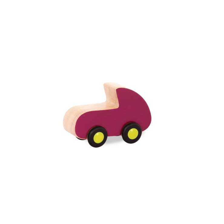 Free Wheee-lees – drewniane mini autko wyścigówka czerwona B.Toys - 1