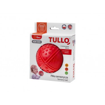 Piłka sensoryczna 4 faktury czerwona Tullo