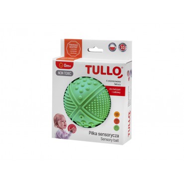 Piłka sensoryczna 4 faktury zielona Tullo