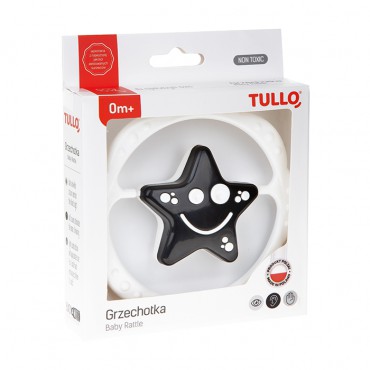 Grzechotka czarno-biała gwiazdka Tullo