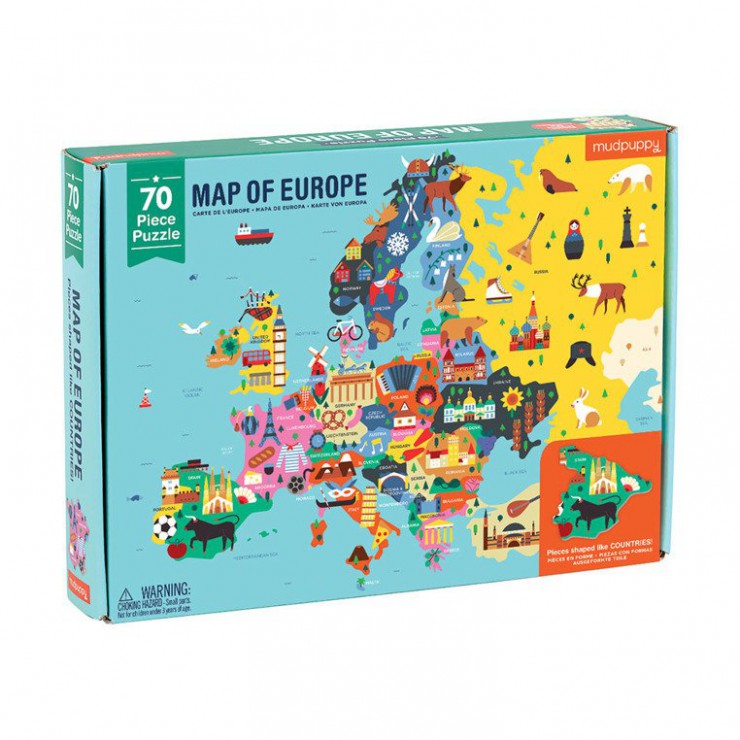 Puzzle Mapa Europy z elementami w kształcie państw 5+ Mudpuppy - 1