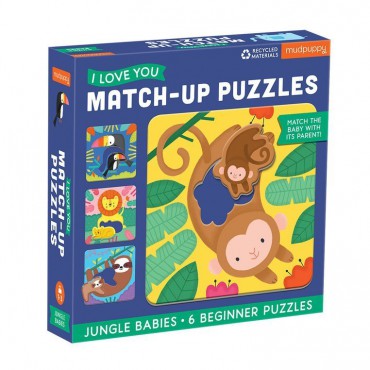 Pierwsze puzzle I Love You Rodzice i dzieci Dżungla Mudpuppy