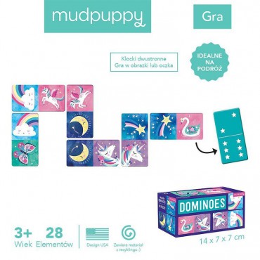 Gra Domino Magiczne jednorożce 28 elementów Mudpuppy