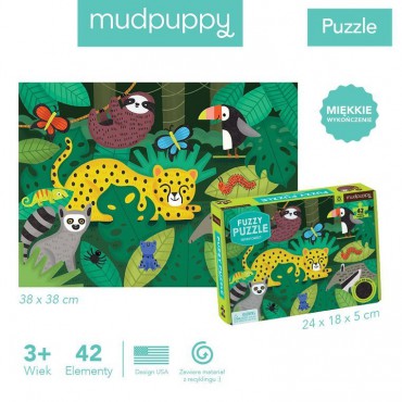 Puzzle sensoryczne z miękkimi aplikacjami Tropikalny las 42 elementy Mudpuppy - 2