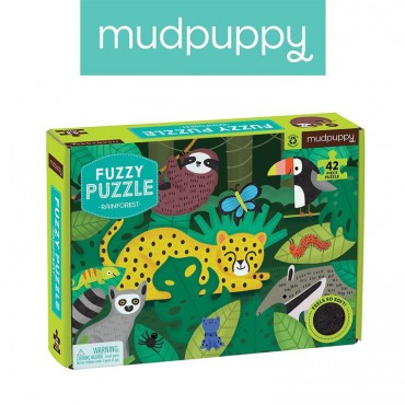 Puzzle sensoryczne z miękkimi aplikacjami Tropikalny las 42 elementy Mudpuppy - 3