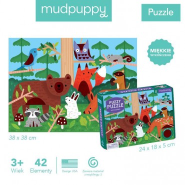 Puzzle sensoryczne z miękkimi aplikacjami Las 42 elementy Mudpuppy - 2