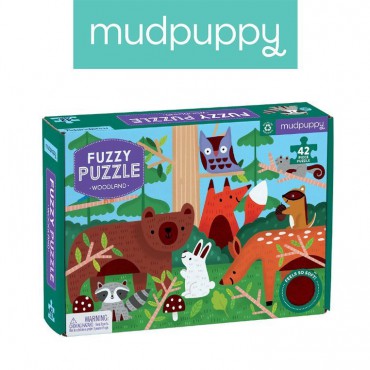 Puzzle sensoryczne z miękkimi aplikacjami Las 42 elementy Mudpuppy - 3