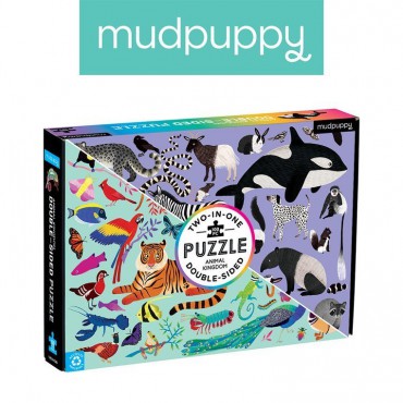 Puzzle dwustronne Królestwo zwierząt 100 elementów Mudpuppy