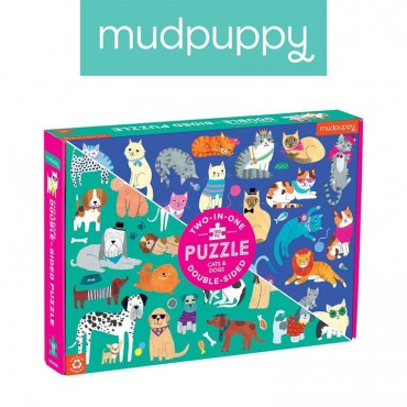 Puzzle dwustronne Koty i psy 100 elementów Mudpuppy - 5