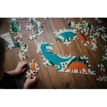 Puzzle dwustronne Dinozaury 100 elementów Mudpuppy - 3