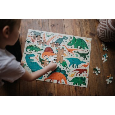 Puzzle dwustronne Dinozaury 100 elementów Mudpuppy - 12