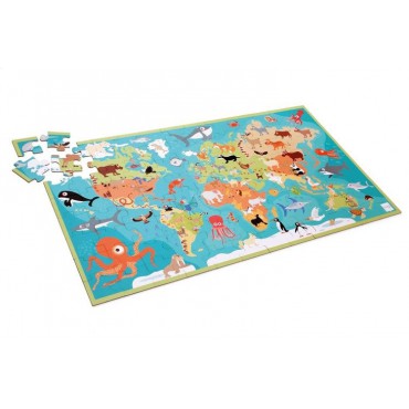 Puzzle Mapa Świata i Zwierzęta Scratch