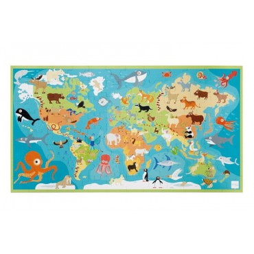 Puzzle Mapa Świata i Zwierzęta Scratch