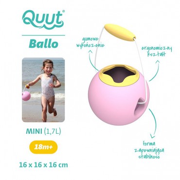 Małe wiaderko wielofunkcyjne Mini Ballo Sweet Pink + Yellow Stone Quut