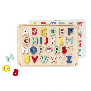 Puzzle Drewniane Alfabet Wielojęzyczny Petit Collage