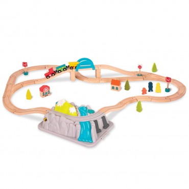 Wood & Wheels Wooden Train Set in a Bucket – górska kolejka B.Toys
